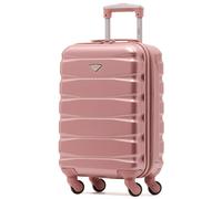 Flight Knight 55x35x20cm Cabin Carry Bag Hard Shell Suitcase 100+ Airline Approved - Rose Gold Gloss - 34L - 55x35x20cm