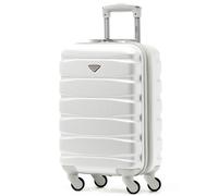 Flight Knight 55x35x20cm Cabin Carry Bag Hard Shell Suitcase 100+ Airline Approved - White - 34L - 55x35x20cm