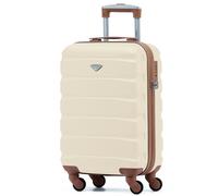 Flight Knight 55x35x20cm Carry On Cabin Suitcase (TSA Lock) 100+ Airlines Approved - 55x35x20cm - 40L - Cream / Tan