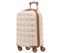 Flight Knight 55x35x20cm Hard Case Bubble Carry On Suitcase - 100+ Airline Approved - 55x35x20cm - 29L - Cream / Tan