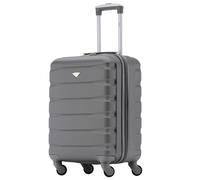 Flight Knight 55x40x23cm Lightweight 4 Wheel Cabin Carry On Suitcase in Charcoal Flight Knight Charcoal Cabin
