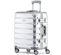 Flight Knight 56x45x25cm Carry On Suitcase - Jet2,British Airways, EasyJet (Paid) - 56x45x25cm - 51L - Aluminium / Silver