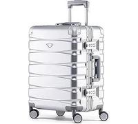 Flight Knight 56x45x25cm Carry On Suitcase - Jet2, British Airways, EasyJet (Paid) in Silver | Size: Cabin Flight Knight Silver Cabin