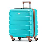 Flight Knight 56x45x25cm EasyJet (Paid), BA & Jet2 Large Hard Cabin Carryon Suitcase - 52L - Aqua / Tan - 56x45x25cm
