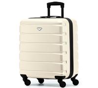Flight Knight 56x45x25cm EasyJet (Paid), BA & Jet2 Large Hard Cabin Carryon Suitcase - 52L - Cream / Black - 56x45x25cm