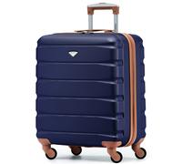 Flight Knight 56x45x25cm EasyJet (Paid), BA & Jet2 Large Hard Cabin Carryon Suitcase - 52L - Navy / Tan - 56x45x25cm
