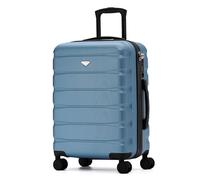Flight Knight Carry On Suitcase Hardside With Built In TSA Lock & USB Port Lightweight Luggage Silent Double Spinner Wheels Maximum Carry-On Bag Size For American & United Approved Airlines, Blue