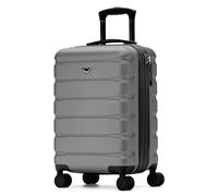 Flight Knight Carry On Suitcase Hardside With Built In TSA Lock & USB Port Lightweight Luggage Silent Double Spinner Wheels Maximum Carry-On Bag Size For American & United Approved Airlines, Charcoal