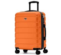 Flight Knight Carry On Suitcase Hardside With Built In TSA Lock & USB Port Lightweight Luggage Silent Double Spinner Wheels Maximum Carry-On Bag Size For American & United Approved Airlines, Orange