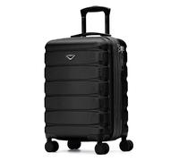Flight Knight Carry On Suitcase Hardside With Built In TSA Lock & USB Port Lightweight Luggage Silent Double Spinner Wheels Maximum Carry-On Bag Size For American & United Approved Airlines, Black