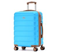 Flight Knight Carry On Suitcase Hardside With Built In TSA Lock & USB Port Lightweight Luggage Silent Double Spinner Wheels Maximum Carry-On Bag Size For American & United Approved Airlines, Turquoise