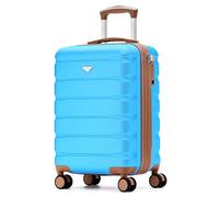 Flight Knight Carry On Suitcase Hardside With Built In TSA Lock & USB Port Lightweight Luggage Silent Double Spinner Wheels Maximum Carry-On Bag Size For American & United Approved Airlines, Turquoise