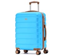 Flight Knight Carry On Suitcase Hardside With Built In TSA Lock & USB Port Lightweight Luggage Silent Double Spinner Wheels Maximum Carry-On Bag Size For American & United Approved Airlines, Turquoise