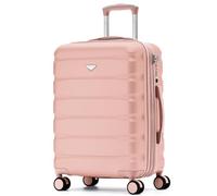 Flight Knight Expandable Carry On Suitcase Hardside TSA Lock USB C Silent Double Spinner Wheels Maximum Overhead Carry-On Bag For Virgin & South West Approved Airlines( 24x16x10" ,Pink )