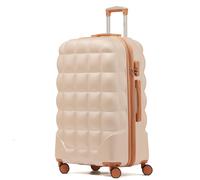 Flight Knight Large 29" Check-in Hard Case Bubble Design Suitcase- 8 Spinner Wheels - Large 29" - Cream / Tan