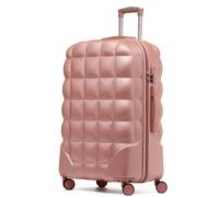 Flight Knight Large 29" Check-in Hard Case Bubble Design Suitcase- 8 Spinner Wheels - Large 29" - Rose Gold