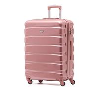 Flight Knight Lightweight 4 Wheel ABS Hard Case Medium Suitcase Approved for Over 100 Airlines Including easyJet, British Airways, Ryanair, Jet2, Emirates & Many More - Check-in Medium Size 25"