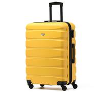 Flight Knight Lightweight 4 Wheel ABS Hard Case Medium Suitcase Approved for Over 100 Airlines Including easyJet, British Airways, Ryanair, Jet2, Emirates & Many More - Check-in Medium Size 25"