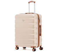 Flight Knight Lightweight 4 Wheel ABS Hard Case Medium Suitcase Approved for Over 100 Airlines Including easyJet, British Airways, Ryanair, Jet2, Emirates & Many More - Check-in Large Size 25"