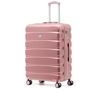 Flight Knight Lightweight 4 Wheel ABS Hard Case Medium Suitcase Approved for Over 100 Airlines Including easyJet, British Airways, Ryanair, Jet2, Emirates & Many More - Check-in Large Size 25"