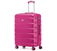 Flight Knight Lightweight 4 Wheel ABS Hard Case Medium Suitcase Approved for Over 100 Airlines Including easyJet, British Airways, Ryanair, Jet2, Emirates & Many More - Check-in Large Size 25"