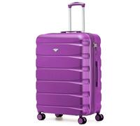 Flight Knight Lightweight 4 Wheel ABS Hard Case Medium Suitcase Approved for Over 100 Airlines Including easyJet, British Airways, Ryanair, Jet2, Emirates & Many More - Check-in Large Size 25"