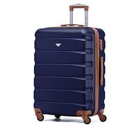 Flight Knight Lightweight 4 Wheel ABS Hard Case Medium Suitcase Approved for Over 100 Airlines Including easyJet, British Airways, Ryanair, Jet2, Emirates & Many More - Check-in Medium Size 25"