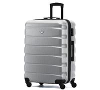 Flight Knight Lightweight 4 Wheel ABS Hard Case Medium Suitcase Approved for Over 100 Airlines Including easyJet, British Airways, Ryanair, Jet2, Emirates & Many More - Check-in Medium Size 25"