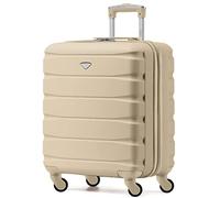Flight Knight Lightweight 4 Wheel ABS Hard Case Small Suitcase Approved for Over 100 Airlines Including easyJet, British Airways, Ryanair, Jet2, Emirates & Many More - Carry On 56x45x25cm