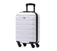 Flight Knight Lightweight 4 Wheel ABS Hard Case Small Suitcase Approved for Over 100 Airlines Including easyJet, British Airways, Ryanair, Jet2, Emirates & Many More - Carry On 55x35x20cm