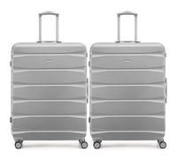 Flight Knight Lightweight 4 Wheel ABS Hard Case Suitcases Cabin & Hold Luggage Options - Platinum - 29" Extra Large x 2
