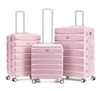Flight Knight Lightweight ABS Hard Shell Suitcase Set of 3 | 56cm Cabin EasyJet Large Compliant with Medium & Large Check-in Luggage | Silent Spinner for Stress-Free Holiday Travel | TSA Lock