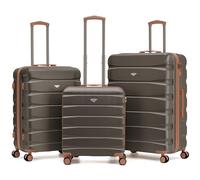 Flight Knight Lightweight ABS Hard Shell Suitcase Set of 3 | 56cm Cabin EasyJet Large Compliant with Medium & Large Check-in Luggage | Silent Spinner for Stress-Free Holiday Travel | TSA Lock