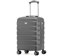 Flight Knight Lightweight Travel Suitcase 55x35x25cm | Hard Shell Carry On Luggage with Aluminum Telescopic Handle, 8 Spinner Wheels & TSA Lock | Approved Max Size for KLM & Air France