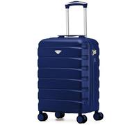 Flight Knight Lightweight Travel Suitcase 55x35x25cm | Hard Shell Carry On Luggage with Aluminum Telescopic Handle, 8 Spinner Wheels & TSA Lock | Approved Max Size for KLM & Air France