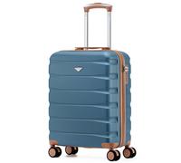 Flight Knight Lightweight Travel Suitcase 55x40x20cm | Hard Shell Carry On Luggage with Aluminum Telescopic Handle, 8 Wheels & TSA Lock | Approved for Ryanair Priority, TUI & 60+ Airlines