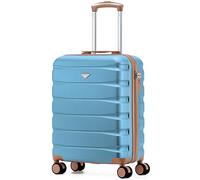 Flight Knight Lightweight Travel Suitcase 55x40x20cm | Hard Shell Carry On Luggage with Aluminum Telescopic Handle, 8 Wheels & TSA Lock | Approved for Ryanair Priority, TUI & 60+ Airlines