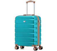 Flight Knight Lightweight Travel Suitcase 55x40x20cm | Hard Shell Carry On Luggage with Aluminum Telescopic Handle, 8 Wheels & TSA Lock | Approved for Ryanair Priority, TUI & 60+ Airlines