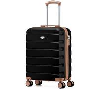 Flight Knight Lightweight Travel Suitcase 55x40x20cm | Hard Shell Carry On Luggage with Aluminum Telescopic Handle, 8 Wheels & TSA Lock | Approved for Ryanair Priority, TUI & 60+ Airlines