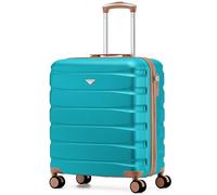 Flight Knight Lightweight Travel Suitcase 56x45x25cm | Hard Shell Carry On Luggage with Aluminum Telescopic Handle, 8 Wheel & TSA Lock | Approved for British Airways, Jet2 & EasyJet Overhead Bag