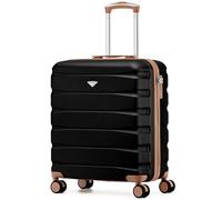 Flight Knight Lightweight Travel Suitcase 56x45x25cm | Hard Shell Carry On Luggage with Aluminum Telescopic Handle, 8 Wheel & TSA Lock | Approved for British Airways, Jet2 & EasyJet Overhead Bag
