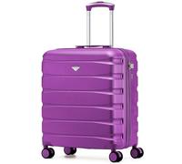 Flight Knight Lightweight Travel Suitcase 56x45x25cm | Hard Shell Carry On Luggage with Aluminum Telescopic Handle, 8 Wheel & TSA Lock | Approved for British Airways, Jet2 & EasyJet Overhead Bag