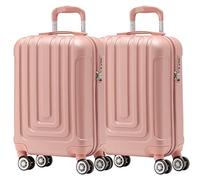 Flight Knight Premium Set of 2 Lightweight Cabin Suitcase - 8 Spinner Wheels - Built-in Side Lock & USB Port - Luggage Approved for over 100 Airlines Including easyJet, Ryanair & Jet2-55x35x20cm