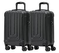 Flight Knight Premium Set of 2 Lightweight Cabin Suitcase - 8 Spinner Wheels - Built-in Side Lock & USB Port - Luggage Approved for Over 100 Airlines Including easyJet, Ryanair & Jet2-55x35x20cm