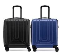 Flight Knight Premium Set of 2 Lightweight Cabin Suitcase - 8 Spinner Wheels - Built-in Side Lock & USB Port - Luggage Approved for easyJet Flexi Fare Overhead Carry On - 56x45x25cm