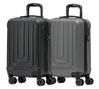 Flight Knight Premium Set of 2 Lightweight Cabin Suitcase - 8 Spinner Wheels - Built-in Side Lock & USB Port - Luggage Approved for Over 100 Airlines Including easyJet, Ryanair & Jet2-55x35x20cm