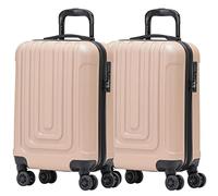 Flight Knight Premium Set of 2 Lightweight Cabin Suitcase - 8 Spinner Wheels - Built-in Side Lock & USB Port - Luggage Approved for Over 100 Airlines Including easyJet, Ryanair & Jet2-55x35x20cm