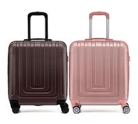 Flight Knight Premium Set of 2 Lightweight Cabin Suitcase - 8 Spinner Wheels - Built-in TSA Lock & USB Port - Luggage Approved for easyJet Flexi Fare Overhead Carry On - 56x45x25cm