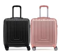Flight Knight Premium Set of 2 Lightweight Cabin Suitcase - 8 Spinner Wheels - Built-in TSA Lock & USB Port - Luggage Approved for easyJet Flexi Fare Overhead Carry On - 56x45x25cm
