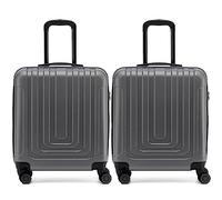 Flight Knight Premium Set of 2 Lightweight Cabin Suitcase - 8 Spinner Wheels - Built-in TSA Lock & USB Port - Luggage Approved for easyJet Flexi Fare Overhead Carry On - 56x45x25cm